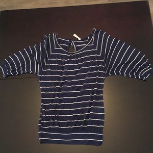 Blue and white striped shirt